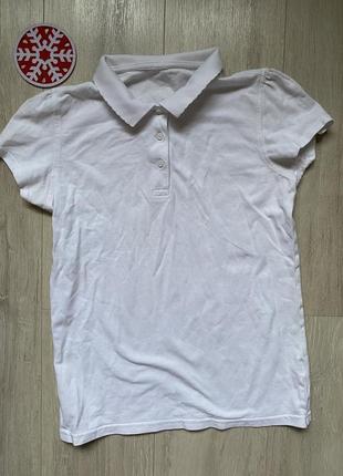 Белое поло белая футболка в школу george 15-16 лет