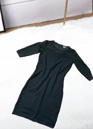 Облегающее черная с сеткой бандажное платье yessica