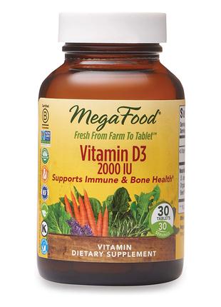 Вітамін D3 2000 IU, Vitamin D3, MegaFood, 30 таблеток