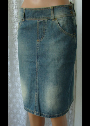 Юбка женская джинс карандаш миди бренд trf denim р.42 3482а