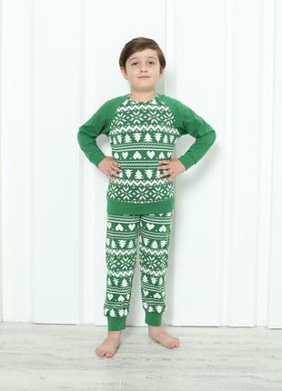 Дитяча піжама для хлопчика зі штанами - новорічний орнамент - ...