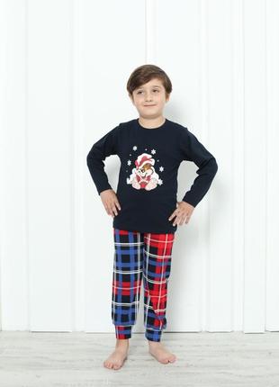 Дитяча піжама для хлопчика зі штанами - новорічний ведмедик - ...