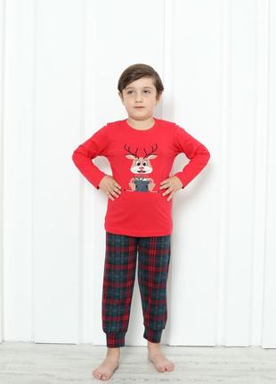 Дитяча піжама для хлопчика зі штанами - олень з подарунком - f...