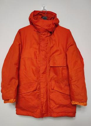 Куртка длинная мужская оранжевая очень плотная, размер м