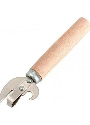 Открывалка , консервный нож с деревянной ручкой для банок и бу...