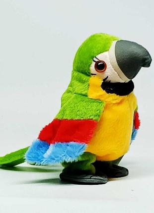 Мягкая игрушка повторюшка shantou попугай зеленый 18 см k14802-2