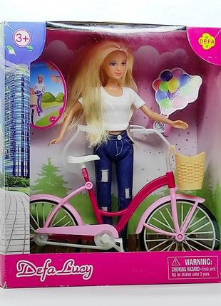 Уценка!!! кукла с велосипедом defa lucy 8361