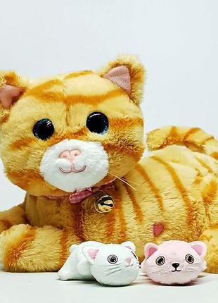 Интерактивная игрушка shantou "мама кошка и котята" рыжая 933-...