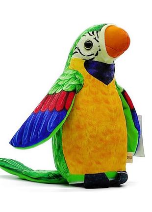 Мягкая игрушка-повторюшка shantou попугай 20 см зеленый c41808-2