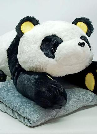 Мягкая игрушка yi wu jiayu "панда с пледом" 70 см m16629