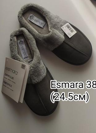 Теплые новые тапочки esmara 38-39(24.4 cм стелька)