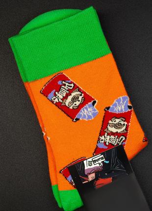 Оранжевые высокие носки с принтом, размер 41-48