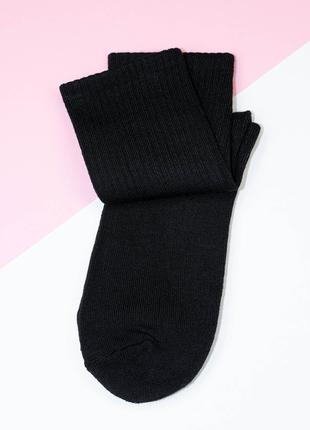 Черные хлопковые носки с высокими манжетами, размер 37-41