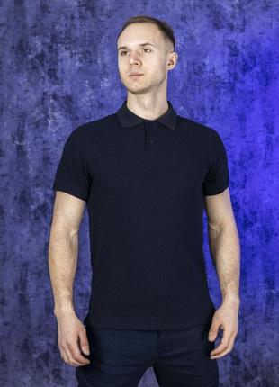 Мужская футболка поло тёмно-синяя Pobedov Loft