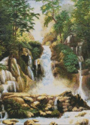 Алмазная мозаика AMO7275 Пейзаж с водопадом ©ArtAlekhina, 40х5...