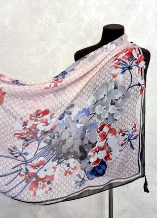 Хустка платок з квітковим принтом у стилі "Gucci"