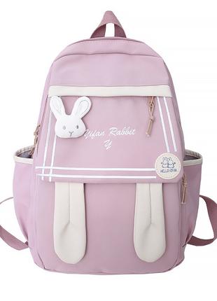 Рюкзак Lesko 21727 Зайка Pink 20L подростковый розовый 8шт