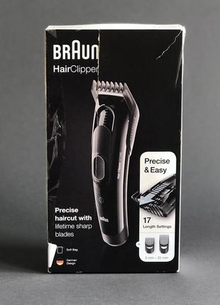 Машинка для стрижки braun hair clipper precise easy 17, 5427