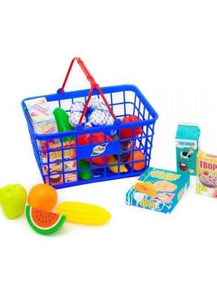 Кошик з продуктами "Супермаркет", 23 ел (синя)