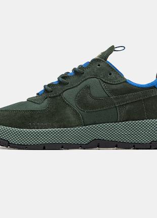 Мужские кроссовки Nike Air Force 1 Wild Green Blue, зелёные за...