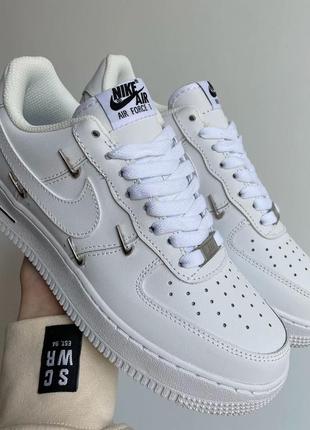 Кроссовки nike af1 lx chrome swooshes white black