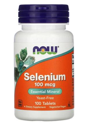 Минералы Now Foods Селен, Selenium, 100 мкг, 100 таблеток (NOW...