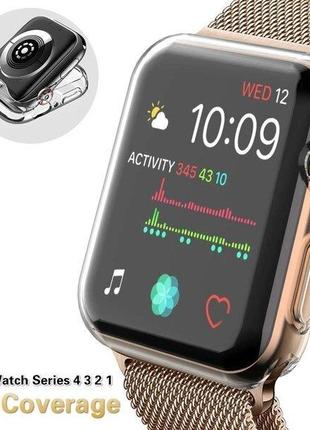 Чехол для Apple смарт часов (серия 4 3 2 1) ультратонкий силик...