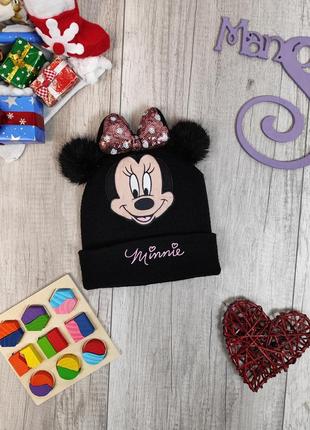 Зимова шапка для дівчинки h&m в'язана minnie mouse з бантом з ...