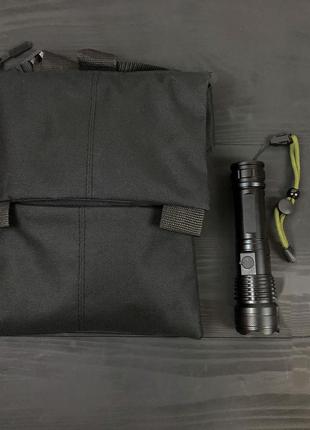 Набор: сумка с кобурой + фонарь тактический police bl-x71-p50