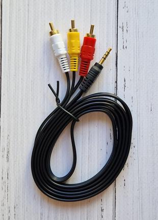 Аудио кабель AUX 3.5mm to 3RCA (miniJack-тюльпан) 1.5 метра че...