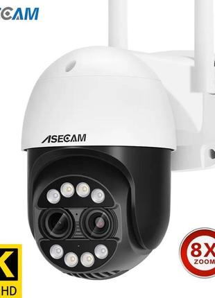 Уличная Wifi поворотная IP камера видеонаблюдения Asecam 8 mp