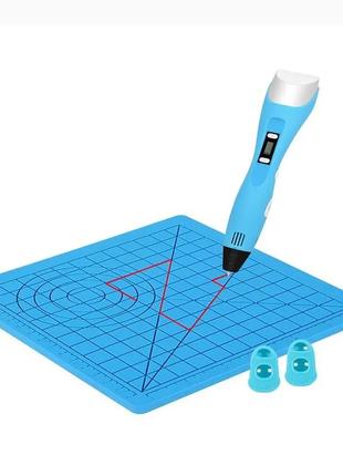 Силиконовый коврик для 3d ручки и 2 колпачка для защиты пальцев