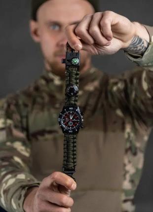Часы тактические милитари койот компас мужские браслет паракорд