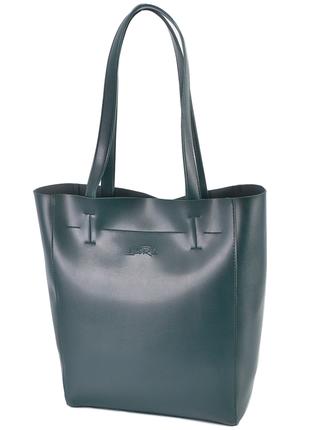 ЗЕЛЕНАЯ - фабричная сумка-шоппер с простым кроем и минимальной...