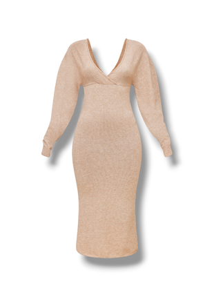 Теплое платье джемпер с декольте пристально розовое вязаное от...