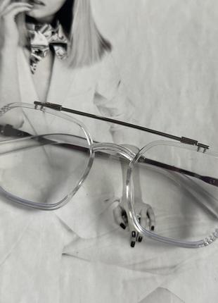 Имиджевые очки унисекс в прозрачной оправе с анти блик (1233-1)