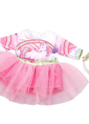 Одежда для куклы Беби Борн / Baby Born 40-43 см платье с повяз...