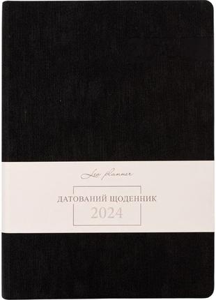 Щоденник датований 2024 рік, А5 формату чорний, Leo Planner Bo...