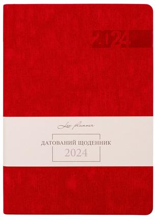 Щоденник датований 2024 рік, А5 формату червоний, Leo Planner ...