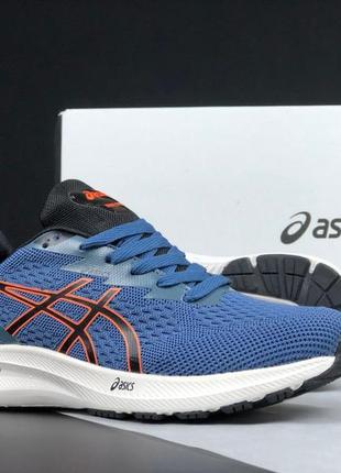 Asics gel-excite 10 синие с оранжевым кроссовками мужские легк...