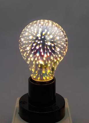 Декоративная светодиодная лампочка 3D фейерверк A60, Е27, диод...