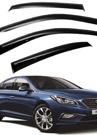 Дефлекторы окон, ветровики на Hyundai Sonata 2014-2019 (LF) (с...