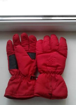 Брендовые красные с черным горнолыжные термо перчатки nkd герм...