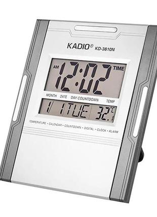 Електронний багатофункціональний будильник kadio kd-3810n, нас...