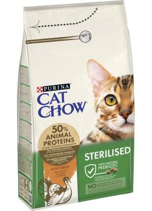 Сухой корм для кошек Purina Cat Chow Sterilised с индейкой 1.5...