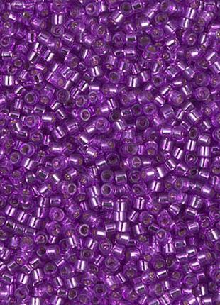 Бісер Miyuki Delica Beads 11/0 Silver Lined Bright Violet Dyed...