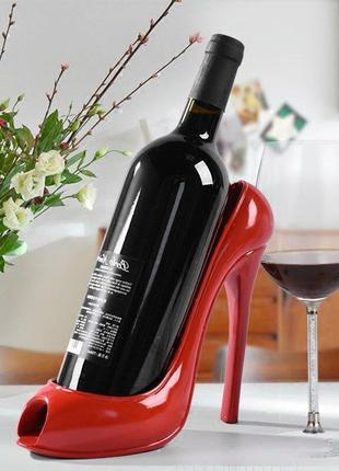 Креативная подставка держатель для вина в виде туфли на высоко...