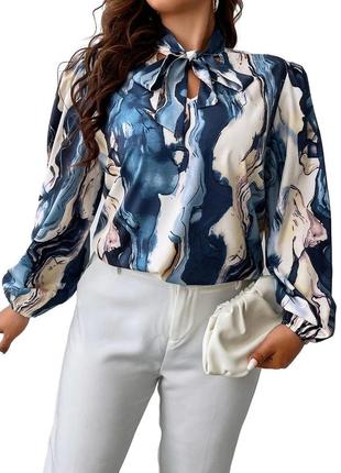 Красивая блузка "shein" с мраморным принтом. размер xl.