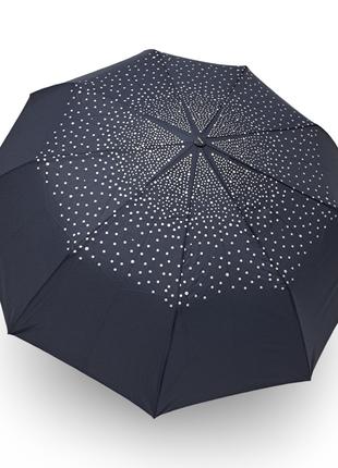 Зонт женский Toprain полуавтомат серебряный узор #1052