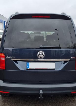 Накладка над номером (1 дверной, нерж.) для Volkswagen Caddy 2...